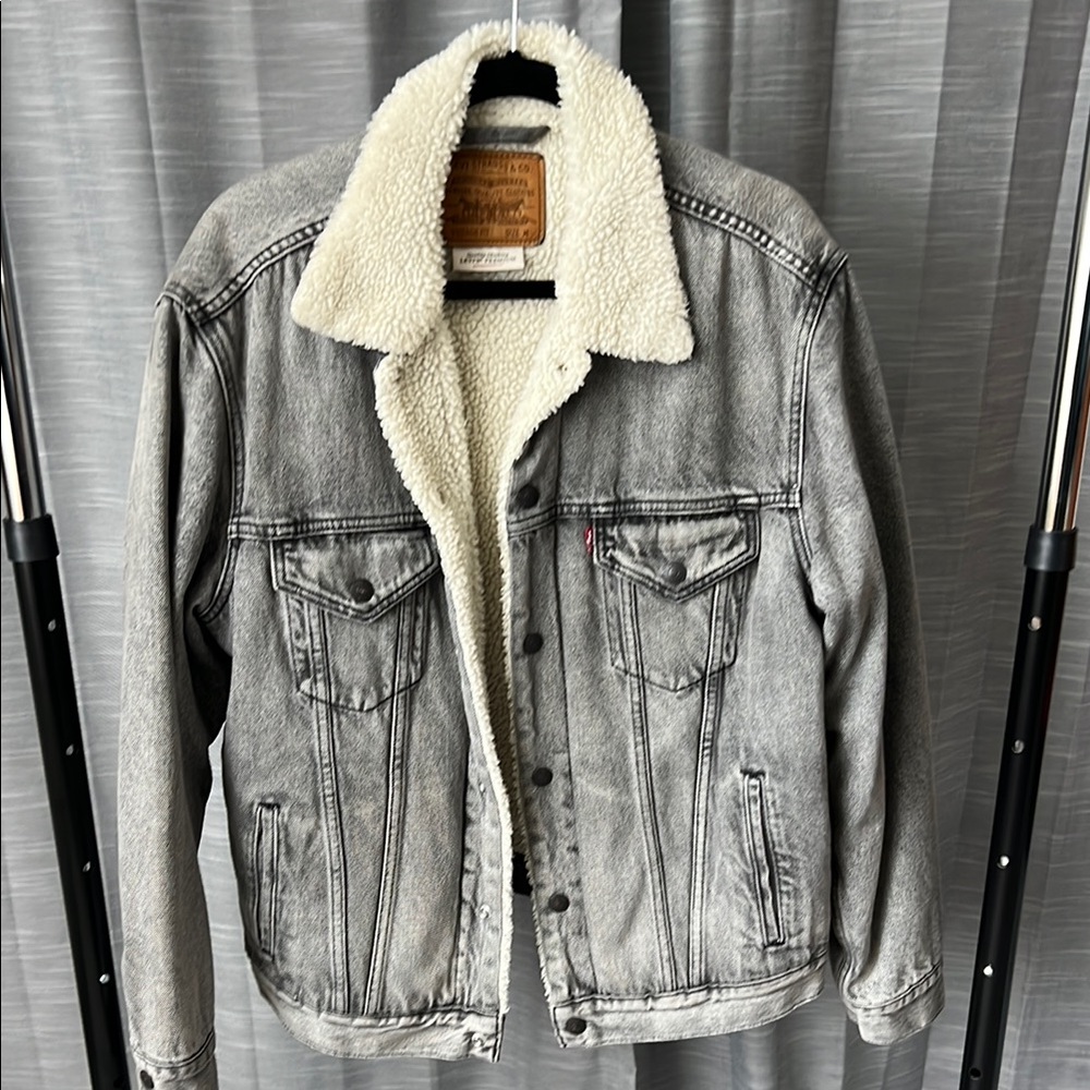 Levi's Gray Sherpa-Lined Denim Jacket